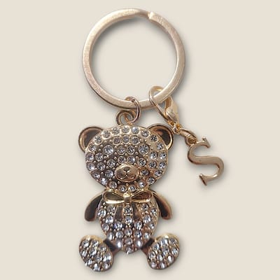 Sleutelhanger Beertje met Letter S - Gepersonaliseerd - Persoonlijk cadeau - Verjaardagscadeau - Kraamcadeau - Persoonlijk geschenk - Tashanger - Sleutelhanger