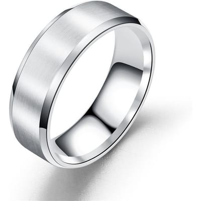 6MM Titanium Staal Zwart Goud Vinger Ringen Set Voor Mannen Verzilverde Ring Voor Vrouwen Roestvrij Stalen Sieraden Vrouwelijke trouwring 13 zilver
