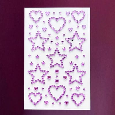 Amour Pentagramme Multi-couleurs Paillettes Stéréo Gemmes Autocollants Maquillage Fête de Fête Style Y2K Festival DIY Yeux Visage Bijoux Autocollants