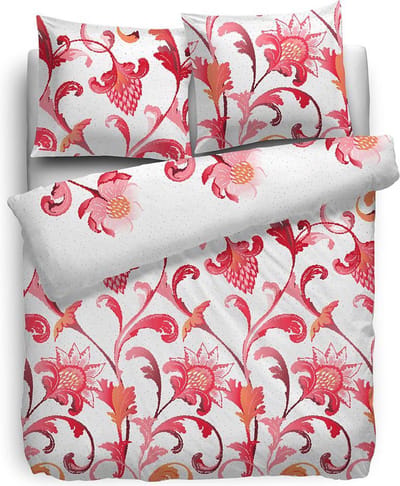 HNL Refined Vida Dekbedovertrek - Litsjumeaux XL - 260x200/220 cm - Rood