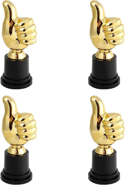 Duim Omhoog Trofee - Winnaarsbeeldje Prijs - Wedstrijden Belonen - Klassiek Duim Omhoog Design - 13 cm Hoog