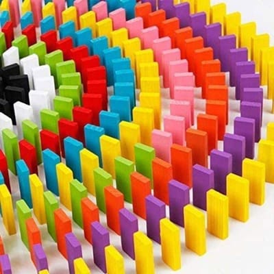 Dominos en bois - Éducatif - Kit de 240 pièces - Matériaux sûrs - Développement moteur - Jeu de logique