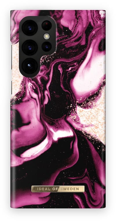 ideal of sweden fashion case geschikt voor samsung galaxy s22 ultra golden ruby marble