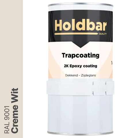 Holdbar Trapcoating Creme Wit (RAL 9001) 1 kg - Trapverf - Slijtvast - Trap Verven - Gemakkelijk Schoonmaken - Bestand tegen zware belastingen