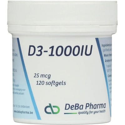 DeBa Pharma D3-1000 25mcg 120 Zachte capsules