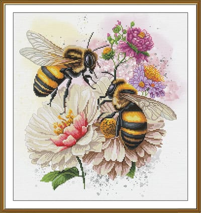 Borduurpakket Nova Sloboda - Honey Princesses - Honing Prinsessen - bedrukte achtergrond