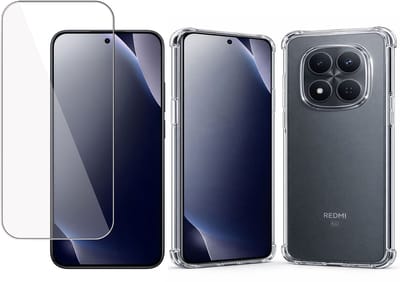 TechNow Hoesje + Screenprotector geschikt voor Xiaomi Redmi Note 15 5G – Gehard Glas – Extreme Shockproof Case – Transparant