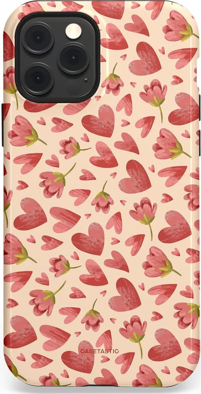 Casetastic Hoesje Geschikt voor Apple iPhone 12/12 Pro Magsafe - Stijlvolle Beschermende Duo-layer Case - Verbonden Hartjes