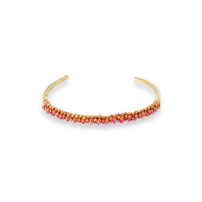Sunset Bangle - Armband met kralen - vrouwenarmband - stainless steel armband
