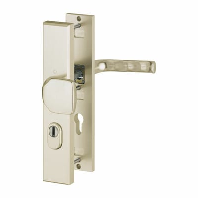 Veiligheidsgarnituur - Champagne blend - Aluminium - Hoppe - Hoppe London met kerntrekbeveiliging SKG*** - greep/kruk PC72
