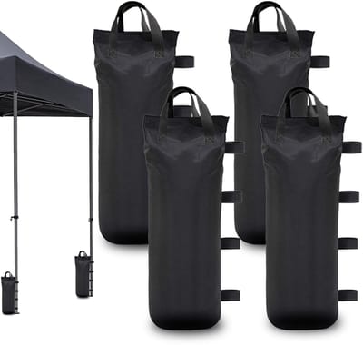 Dailygoods- Zandzakken 4 Stuks - Waterdicht 800D Oxford - Herbruikbaar - Geschikt voor Paviljoen - Stabiliteit Outdoor Uitrusting - Zandsluiting - Gewichtzakken