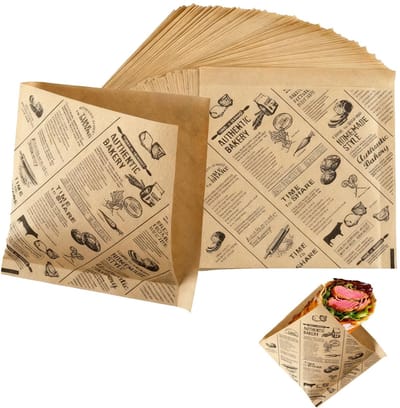 Dailygoods- Burgerzakken 100 stuks - Driehoekig - Vetbestendig - Voedselveilig - Herbruikbaar - Milieuvriendelijk 18x18 cm - Snackzakken