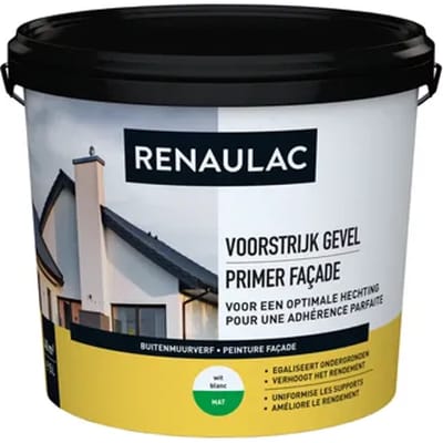 Renaulac Voorstrijk Gevel Muurverf - Mat - Wit - 5l