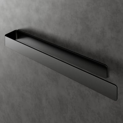 Handdoekhouder zonder boren - Tesa montage plakband & extra groot kleefoppervlak - handdoekstang aluminium om te lijmen - Edition 2023 - zwart - 40cm vaatdoekhouder