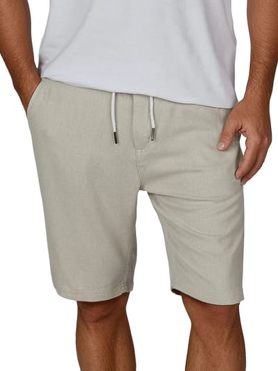 riverso Heren Short RIVOliver regular/straight Beige S Volwassenen Linnen Korte Broek / Zomershorts