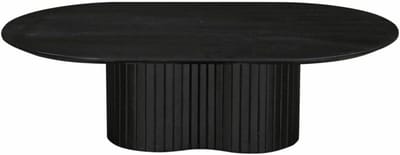 Salontafel Ava - Ovale tafel - Woonkamer decoratie - Japandi stijl - 120x70x35cm - Zwart