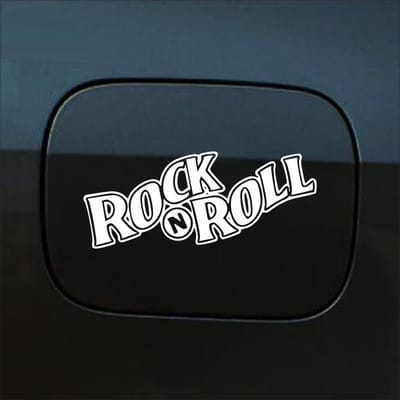 Bumpersticker - Rock N Roll - 5,7 X 14,8 - Wit
