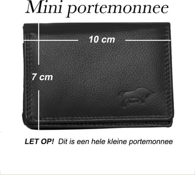 Dames mini portemonnee - zwart - leer - extra kleine zwarte portemonnee