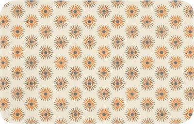 Badmat 80x50 cm - Antislip - Madelief - Patroon - Oranje - Badmatten voor badkamer - Badkamermat - Douchemat - Badkamer mat