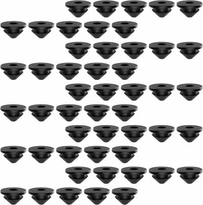 50 Stuks Kabel Railing Doorvoertules, Zwarte Rubber Beschermmouwen voor 1/8", 5/32" en 3/16" Kabels, Ideaal voor Metalen Berichten en Bescherming tegen Slijtage