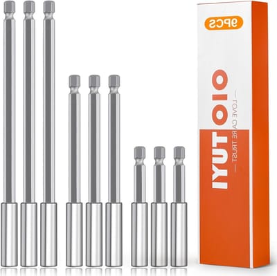 Complete Set van 9 Magnetische Bitverlengingen voor Accuschroevendraaiers - Verlengingen van 5/10/15 cm voor Precisiewerk en Efficiënt Schroeven