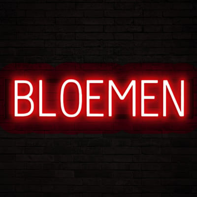 BLOEMEN - Lichtreclame Neon LED bord verlicht | SpellBrite | 70,4 x 16 cm | 6 Dimstanden & 8 Lichtanimaties | Reclamebord neon verlichting