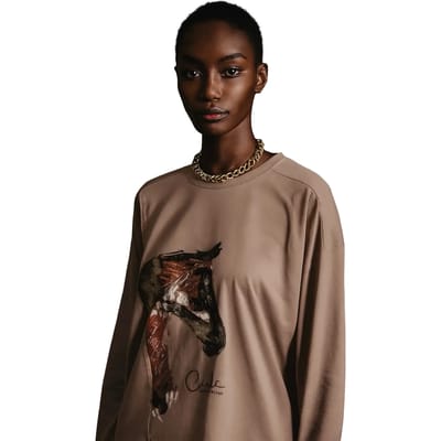Dames-T-shirt met lange mouwen Cieli Equestrian The Iyanda Horse Head