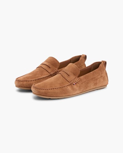 Tommy Hilfiger Core Hilfiger Heren Suède Rijders - Coconut Grove Suède Rijders in Tan