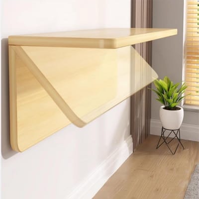 Inklapbaar Wandbureau - Zwevende Tafel - Ruimtebesparend Werken - Eenvoudige Installatie - 90cm x 30cm - Houtkleur