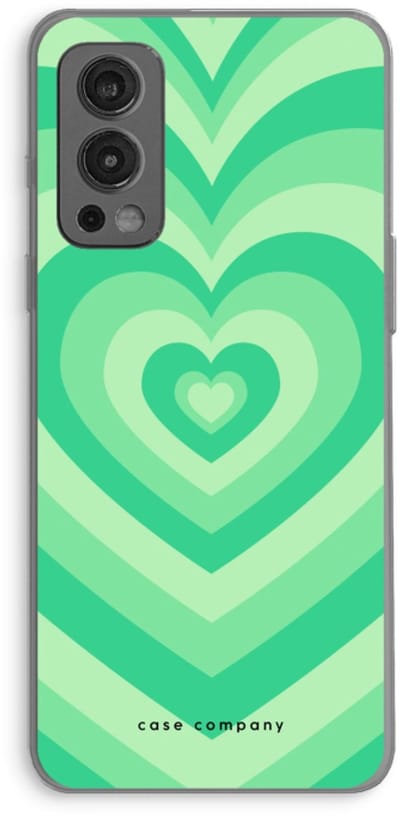 Case Company® - Hoesje geschikt voor OnePlus Nord 2 5G hoesje - Hart Groen - Soft Cover Telefoonhoesje - Bescherming aan alle Kanten en Schermrand