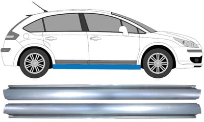 Reparatie dorpel voor Citroen C4 2004-2011 / Links = Rechts (symmetrisch) / Set