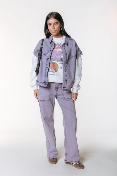 Colourful Rebel Tinsley Washed Denim Pants - S