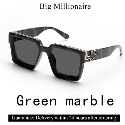 Ruiao Retro Zwart Miljonair Shades Luxe Zonnebril 2024 Voor Heren Designer Beroemd Merk Vierkant Zonnebril Man Vrouw Zonnebril Ships within 24h
