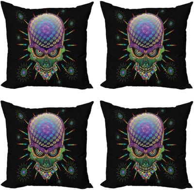 ABAKUHAUS Psychedelische kussenhoezen Set – 45x45 cm – dubbelzijdig multicolor