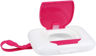 Babydoekjeshouder - Draagbare Doekjesdoos - Onderweg Gebruik - Compact en Lichtgewicht - 16x11 cm - Roze