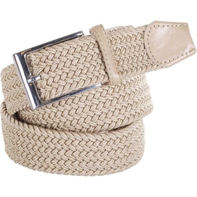 Gevlochten Riem Beige - Maat 105 - Heren - Maat 105 - Dames en Heren - Elastisch gevlochten stretch riem - 3,5cm breed - Riem gevlochten
