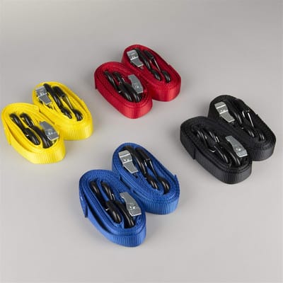 Spanbanden Set - Bevestigingsriemen - Fiets Transport - Robuust Nylon Materiaal - 35MM Breed - Zwart