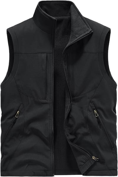 Dikke Winddichte Fleece Bodywarmer voor Mannen, Reversible, Ideaal voor Buitenactiviteiten, Comfortabel en Warm
