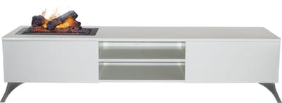 Xaralyn TV-meubel met haard - Elin E - wit hout - Opti-Myst waterdamphaard - cinewall - elektrische sfeerhaard met meubel