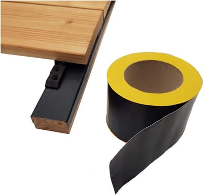 Afplakband Terras - Beschermband Hout - Terras Bouwen - Ontkoppelingsfunctie - 3 Rollen 75mm - Zwart