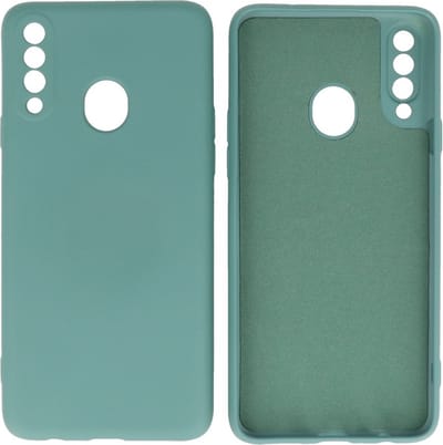 Hoesje Geschikt voor de Samsung Galaxy A20s - Fashion Color Backcover Telefoonhoesje - Donker Groen