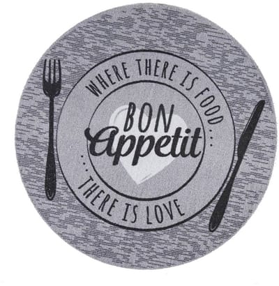 MD Entree - Keukenloper - Vloerkleed - Machinewasbaar - Cook&Wash - Bon Appetit Love - 67 cm Ø