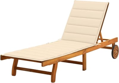 Houten ligstoel - Relaxstoel tuin - Buiten ontspannen - Verstelbare rugleuning - 114 cm lang - Houtkleur
