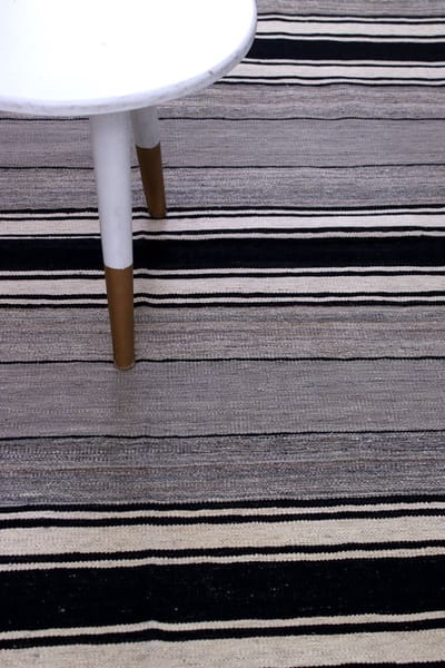 Grijs Tapijt Laagpolig Handgeweven Wollen Vloerkleed - Koho Afghan Modern Kelim 201x117 - 201x117cm- Modern - Woonkamer - Salon - Slaapkamer - Eetkamer