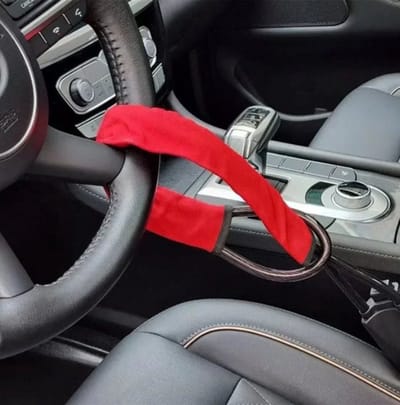 Universele Stuurwielslot met Veiligheidsgordel en Anti-Diefstal Vergrendelingssysteem - Robuust Dievenpreventie Apparaat voor Auto, Truck, SUV, Van en RV