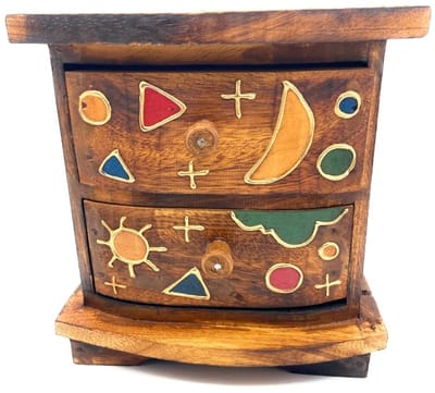 Mini Houten Lade met Levensboom – Organisator voor Bureau, Naaidoos voor Creativiteit en Decoratie