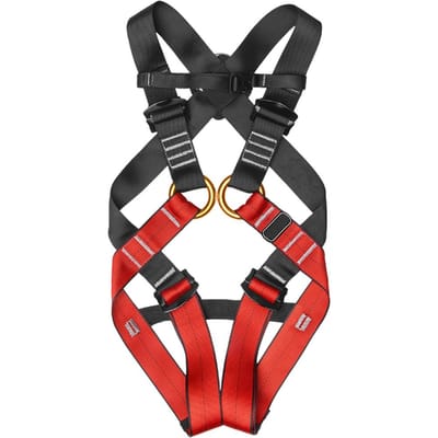 Harnais d'escalade intégral pour enfants en polyester noir et rouge Ceinture de sécurité de protection extérieure Large (10-14 years old)