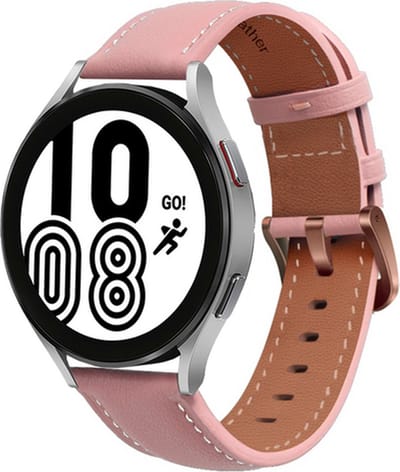 By Qubix - Geschikt voor Garmin bandje - Premium Leather bandje - Oudroze - Geschikt voor Garmin Vivoactive 6 / 5 / 3 - Smartwatch bandje 20mm