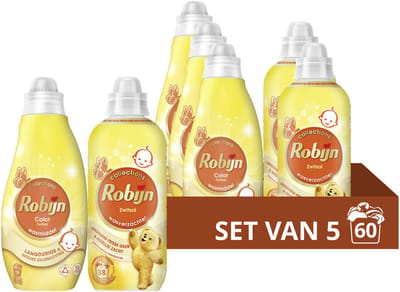 Robijn - Wasmiddel en Wasverzachter Pakket - Zwitsal - 5 stuks - (60 Wasbeurten) - Voordeelverpakking