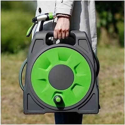 Tuinslanghouder - Slanghaspelwagen - Buiten bewateren - Ergonomische slanggeleider - 25 meter slang - Groen